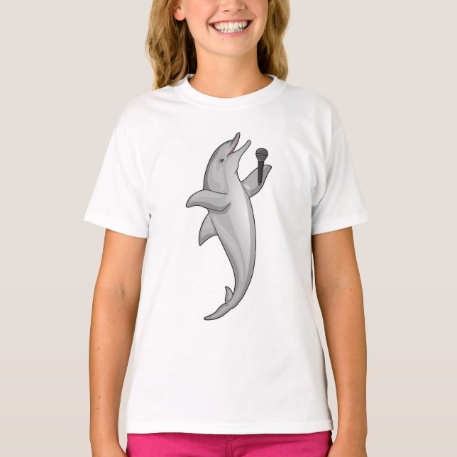 Dolphin Singer Mikrofon T-Shirt (Vorderseite)