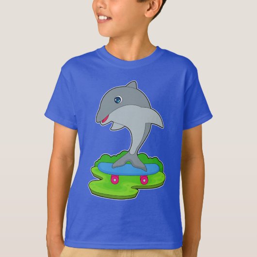 Dolphin Skater Skateboard T-Shirt (Vorderseite)