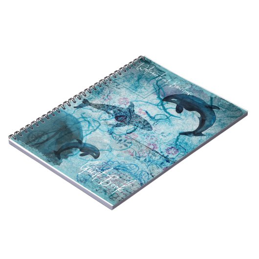 Dolphin Spiral Journal/Gästebuch Notizblock (Linke Seite)