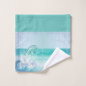 Dolphin Splash Artistic Badhandtuch Set (Waschlappen)