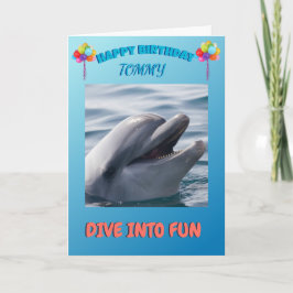 Dolphin Splash Birthday Cheer Feiertagskarte