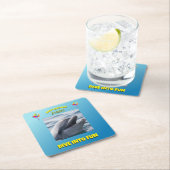 Dolphin Splash Birthday Rechteckiger Pappuntersetzer (Vor Ort)