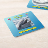 Dolphin Splash Birthday Rechteckiger Pappuntersetzer (angewinkelt)