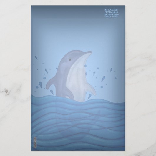Dolphin Splash Briefpapier (Vorderseite)