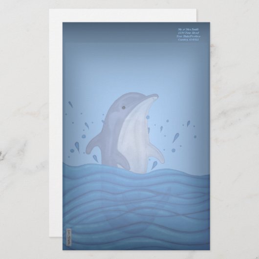 Dolphin Splash Briefpapier (Vorne/Hinten)