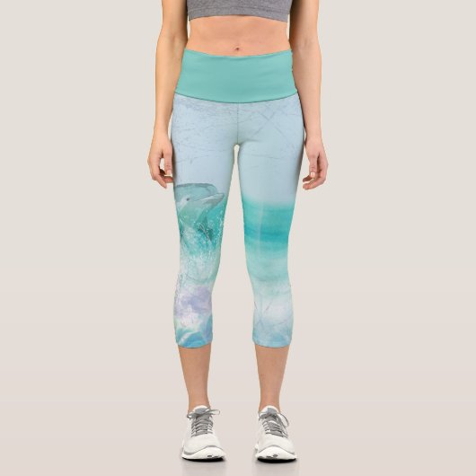 Dolphin Splash Capri Leggings (Vorderseite)