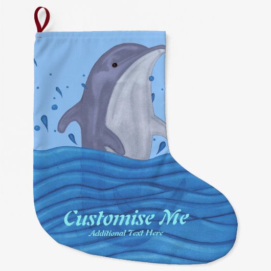 Dolphin Splash Großer Weihnachtsstrumpf (Vorderseite)