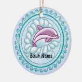 Dolphin Splash Keramik Ornament (Links)