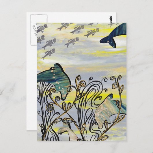 Dolphin Splash Postkarte (Vorne/Hinten)