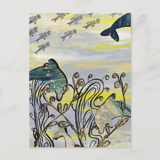 Dolphin Splash Postkarte (Vorderseite)