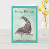 Dolphin Splashing Around Happy Birthday Karte (Gelbe Blume)