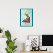 Dolphin Splashing Around in Aqua Green Water Poster (Heimbüro)