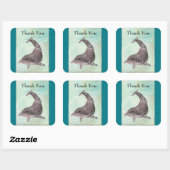 Dolphin Splashing Around Vielen Dank Quadratischer Aufkleber (Blatt)