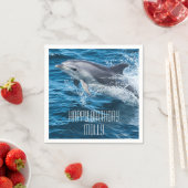 Dolphin Splashing Custom Birthday Party Serviette (Beispiel)