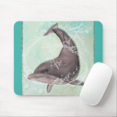 Dolphin Splashing in Coolem Grün Mousepad (Mit Mouse)