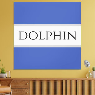 DOLPHIN Sporty Fun Summer Blue White Gray Streifen Leinwanddruck