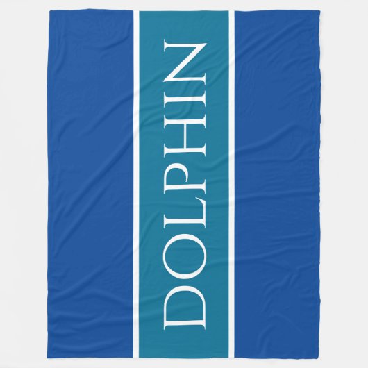 DOLPHIN Sporty Wide Blue Weiße Streifen Fleecedecke (Vorderseite)