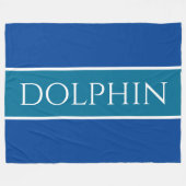 DOLPHIN Sporty Wide Blue Weiße Streifen Fleecedecke (Vorderseite (Horizontal))