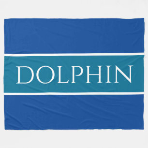 DOLPHIN Sporty Wide Blue Weiße Streifen Fleecedecke