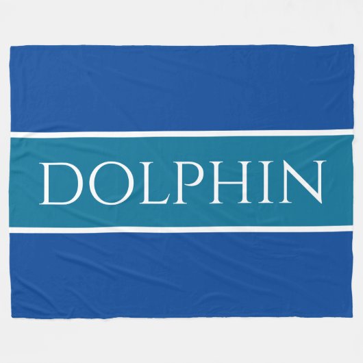 DOLPHIN Sporty Wide Blue Weiße Streifen Fleecedecke (Vorderseite (Horizontal))