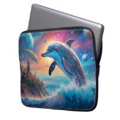 Dolphin springen, Fantasie, Planeten Laptopschutzhülle (Vorderseite Links)