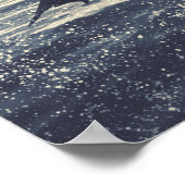 Dolphin springt aus Wasserkunst Poster (Ecke)