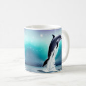 Dolphin springt im Ozean Kaffeetasse (VorderseiteRechts)