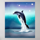 Dolphin springt im Ozean Poster (Vorne)