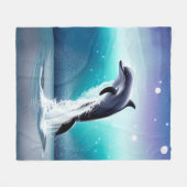 Dolphin springt im Ozean Vlies-Decken Fleecedecke (Vorderseite (Horizontal))