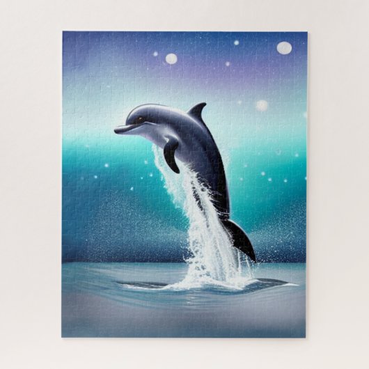 Dolphin springt im Puzzle des Ozeans (Vertikal)