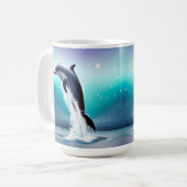Dolphin springt in der Tasse des Ozeans (Vorderseite Links)