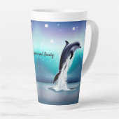 Dolphin springt in der Tasse des Ozeans (Rechte Ecke)