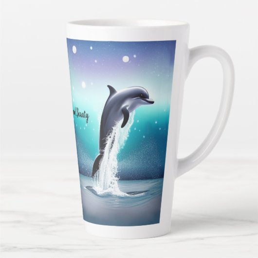 Dolphin springt in der Tasse des Ozeans (Rechts)