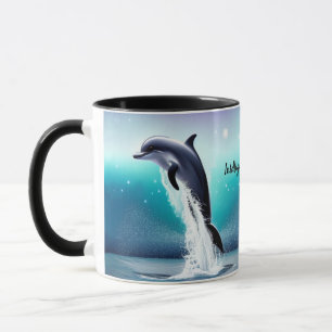 Dolphin springt in die Tasse des Ozeans