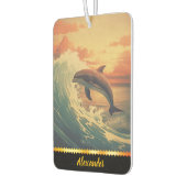 Dolphin springt zwischen bunten Meereswellen Autolufterfrischer (Links)