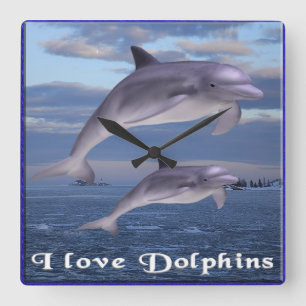  Dolphin Square Wall Clock Quadratische Wanduhr