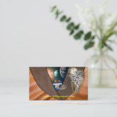 Dolphin Steampunk auf Lederkarte Visitenkarte (Stehend Vorderseite)