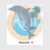 Dolphin Summer Splash Graphic Sticker (Blatt)