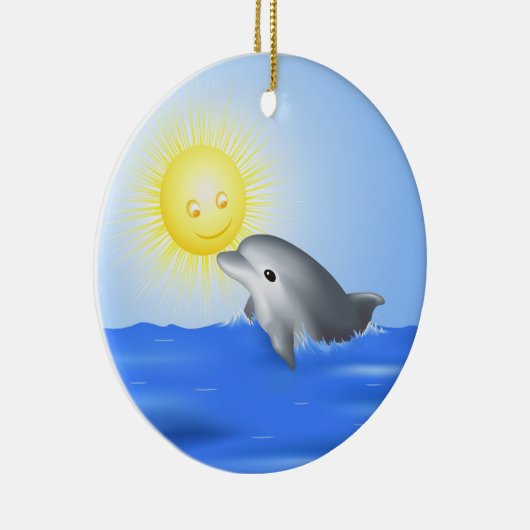 Dolphin & Sun Keramikornament (Rechts)