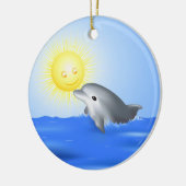 Dolphin & Sun Keramikornament (Links)