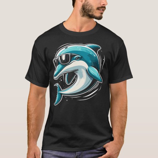 Dolphin Sunglasses T-Shirt (Vorderseite)