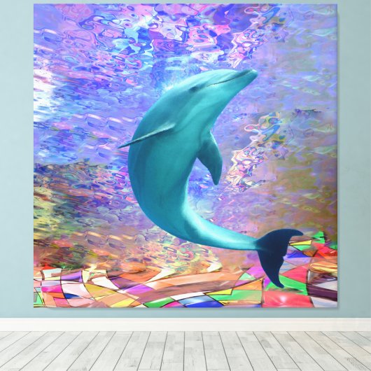 Dolphin Sunlight Leinwanddruck (Insitu (Holzboden))