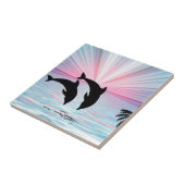 Dolphin Sunset Fliese (Seite)