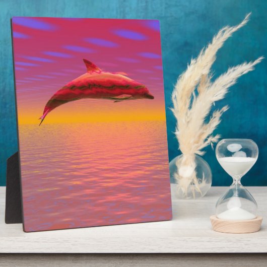 Dolphin Sunset Fotoplatte (Seite)