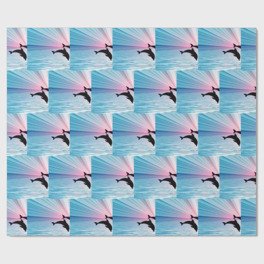 Dolphin Sunset Geschenkpapier (Flach)