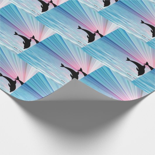 Dolphin Sunset Geschenkpapier (Ecke)