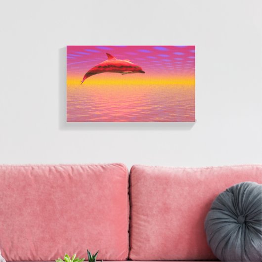 Dolphin Sunset Leinwanddruck (Insitu (Wohnzimmer))
