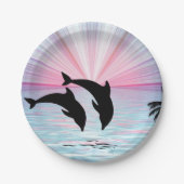 Dolphin Sunset Pappteller (Vorderseite)