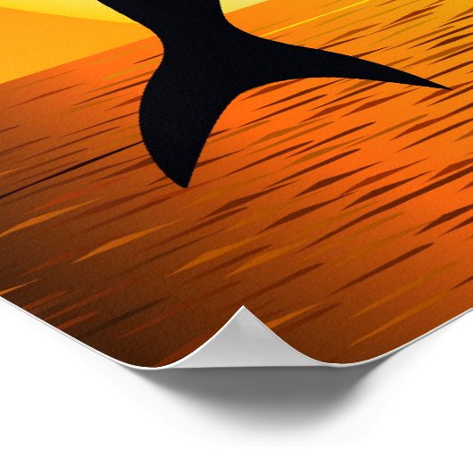 Dolphin Sunset Poster (Ecke)