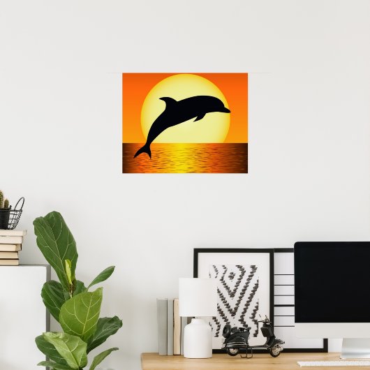 Dolphin Sunset Poster (Heimbüro)